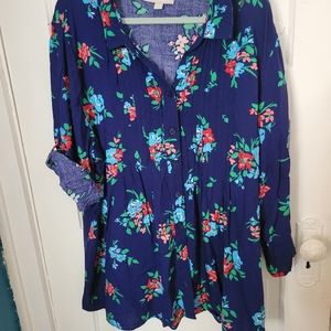 EUC floral Plus sz top
